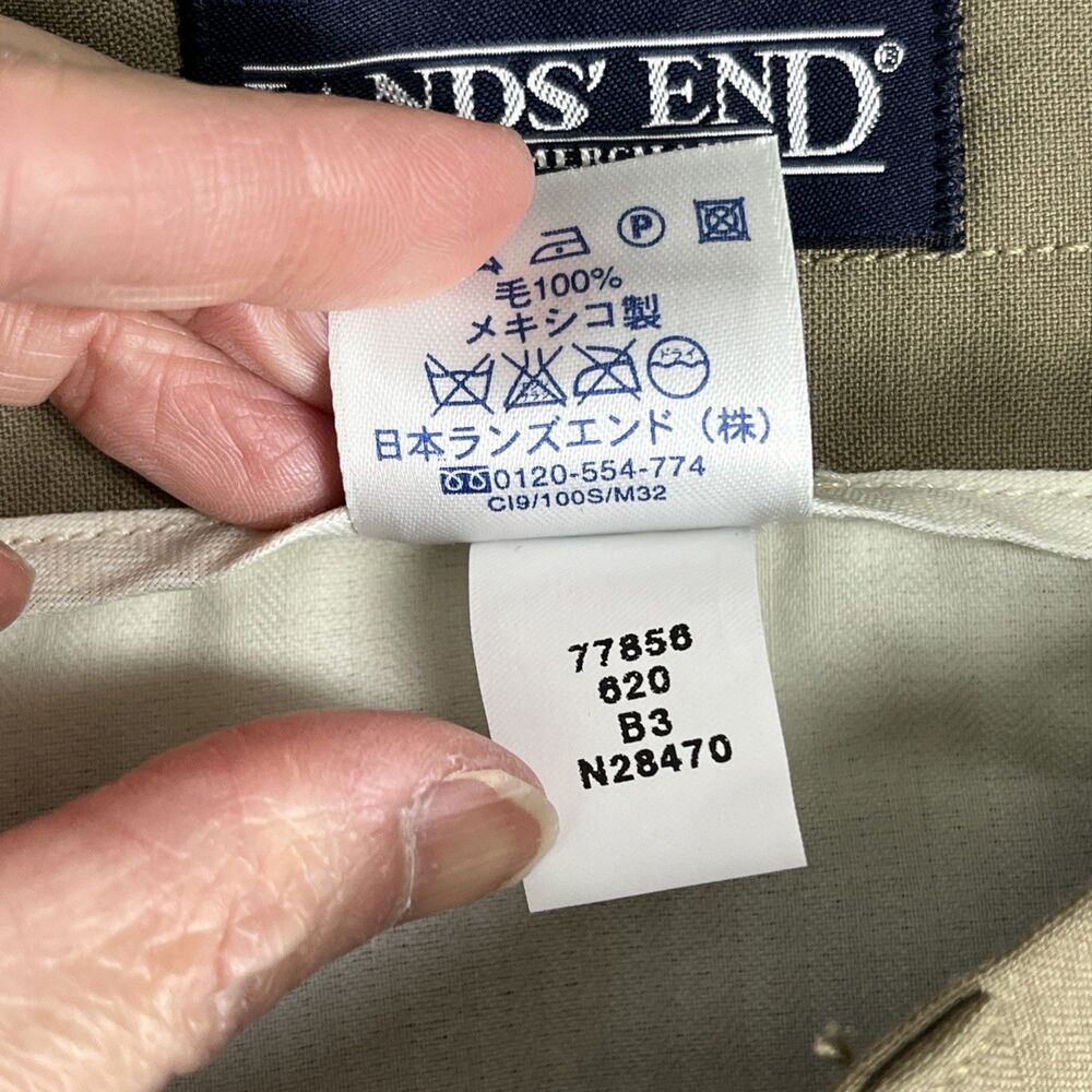 VTG Lands' End Year‎ Rounder Wool Trousers 44X28 Dark Khaki Mexico NWT DEFECTIVE - Picture 10 of 11
